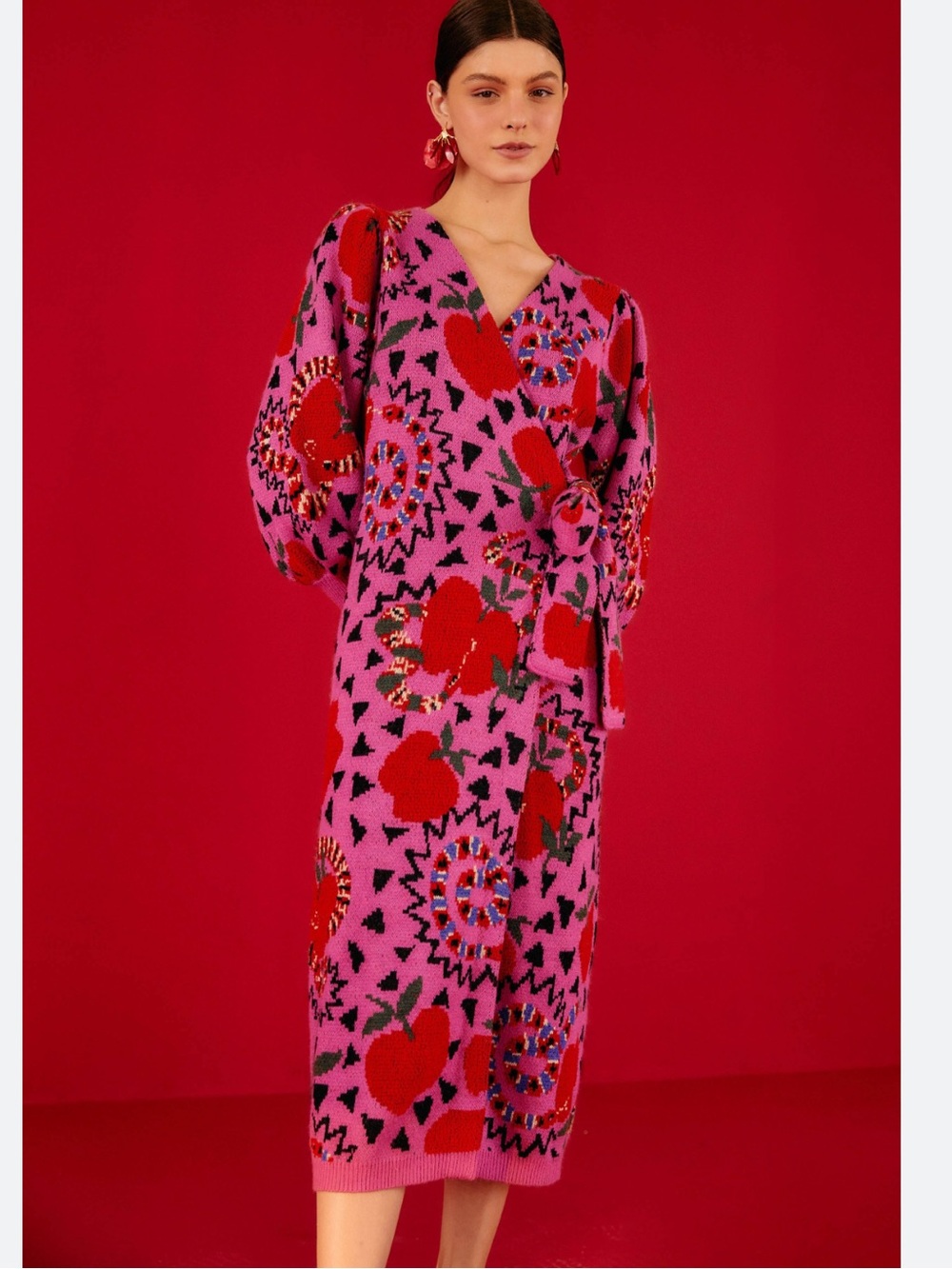 Farm Rio Snake Fruit Sweater Dress